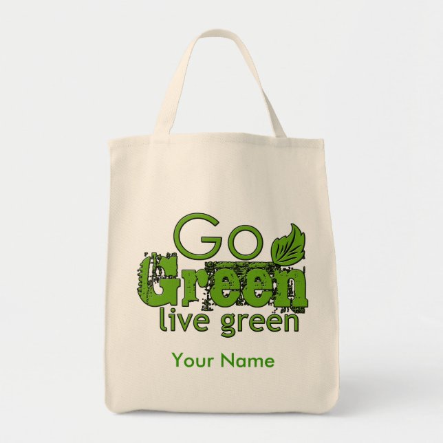 Tote Vai o bolsa do mantimento verde (Frente)