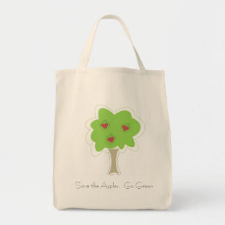 Tote Vai o verde. A bolsa de compra de Apple