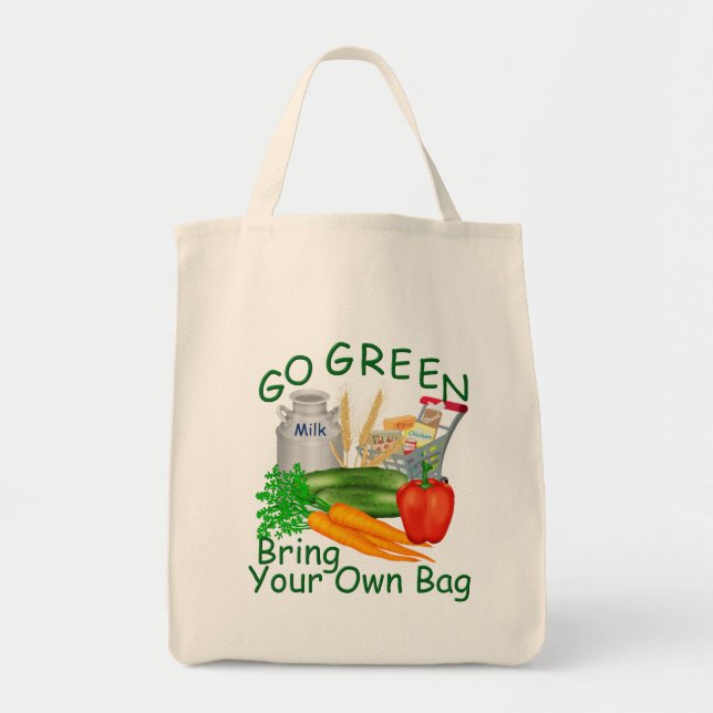 Tote Vai o verde - traga seu próprio bolsa da compra do (Frente)