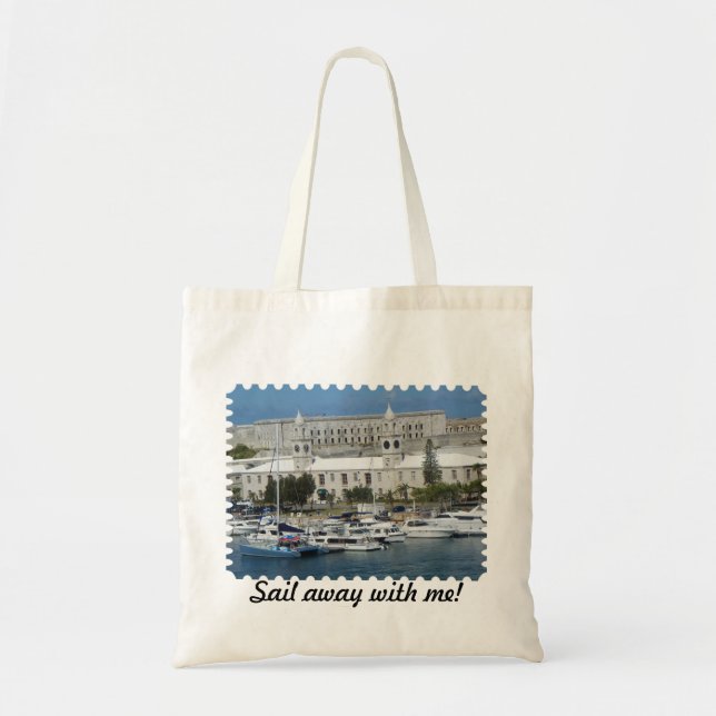Tote Vela de Bermuda afastado comigo o bolsa (Frente)