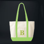 Tote Verde limão de monograma personalizado   BOLSA NAT<br><div class="desc">Verde limão de monograma personalizado   BOLSA NATURAL. Crie a sua própria bolsa!</div>