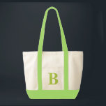 Tote Verde limão de monograma personalizado   BOLSA NAT<br><div class="desc">Verde limão de monograma personalizado   BOLSA NATURAL. Crie a sua própria bolsa!</div>