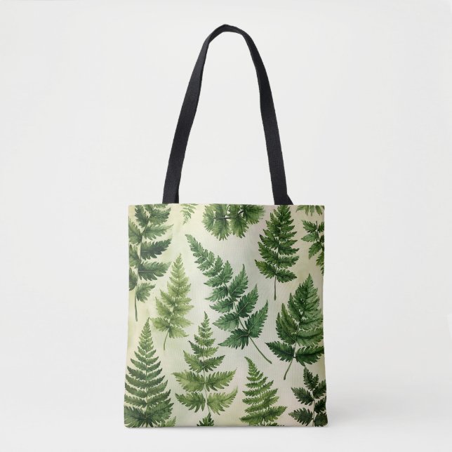 Tote Verde tropical Bolsa de aquarela (Frente)