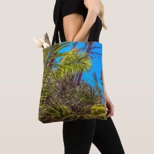 Tote Verdes tropicais e Bolsa do céu azul