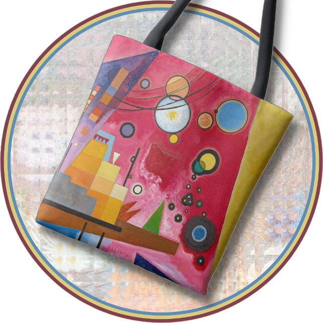 TOTE - "Vermelho Intenso" - Imagem de Arte Abstrat (Abstract art entitled "Heavy Red" by Wasilly Kandinsky is featured on both sides of this Tote Bag.)