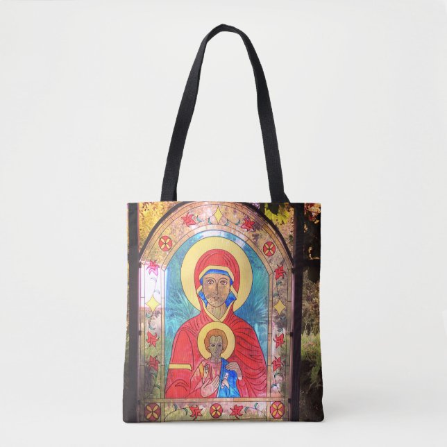 Tote Vidro Ortodoxo Mãe Maria, Jesus Bolsa (Frente)