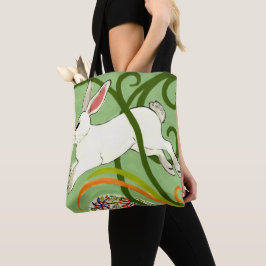 Tote Vinhas Bolsa com carneiro de arte verde de coelho 
