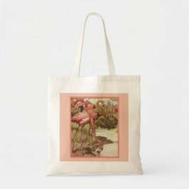 Tote Vintage Flamingo Illustration Impressão Bolsa
