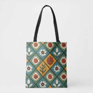 Tote Vintage Floral Pattern Bolsa