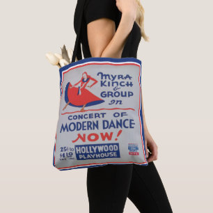 Tote Vintage Modern Dance Advertisement Bolsa Impressão