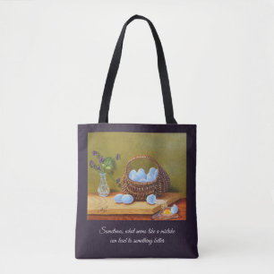 Tote Violetas e cesta do bolsa dos ovos