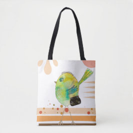 Tote Wacky Watercolor Warbler Bolsa