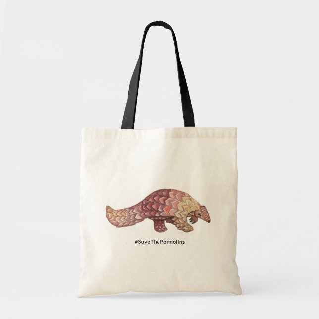 Tote Watercolor Save the Pangolins Bolsa (Frente)