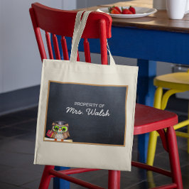 Tote Wise Owl Chalkboard Personalised Teacher Bolsa