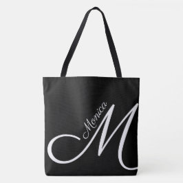Tote XL BAG - MONOGRAM + NAME - bolsa preto moderno