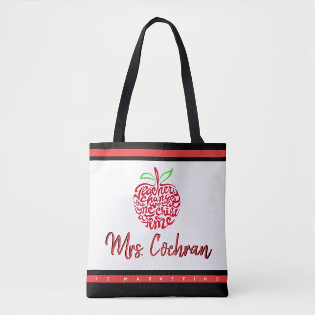 Tote Xmas da Escola Personalizada do Bolsa de Presente  (Frente)
