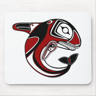 Totem vermelho Mousepad da baleia