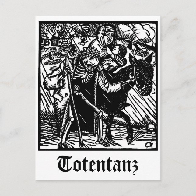 Totentanz Death escolta um cartão postal da Mãe e  (Frente)