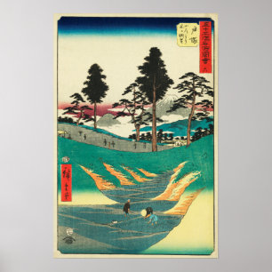 Totsuka, Japão: Vintage Woodblock Impressão