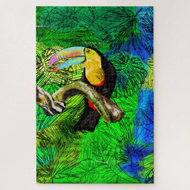 Toucan Bird Jigsee Quebra-cabeça Toco (Vertical)