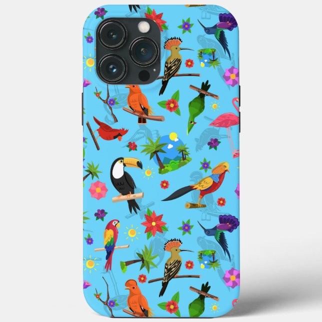 Toucan Flamingo E Arara - Padrão De Aves Sem Costu (Verso)