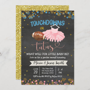 Touchdown ou Tutus Gender Revise o Convite