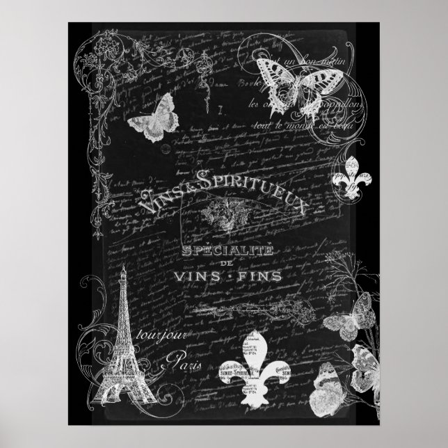 Toujours Paris Collage Art Poster (Frente)