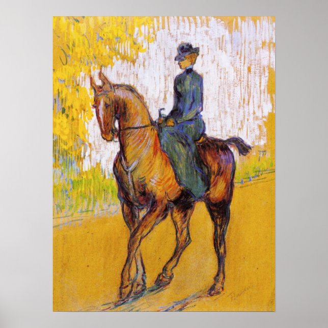 Toulouse-Lautrec Woman on Horse Poster (Frente)