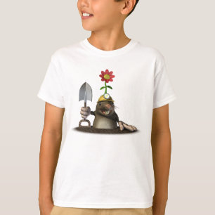 Toupeira t-shirt de escavação de um furo
