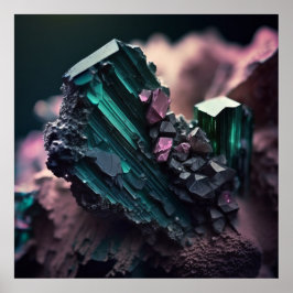Tourmaline Ore Macro Poster - Pegmatite Depositári