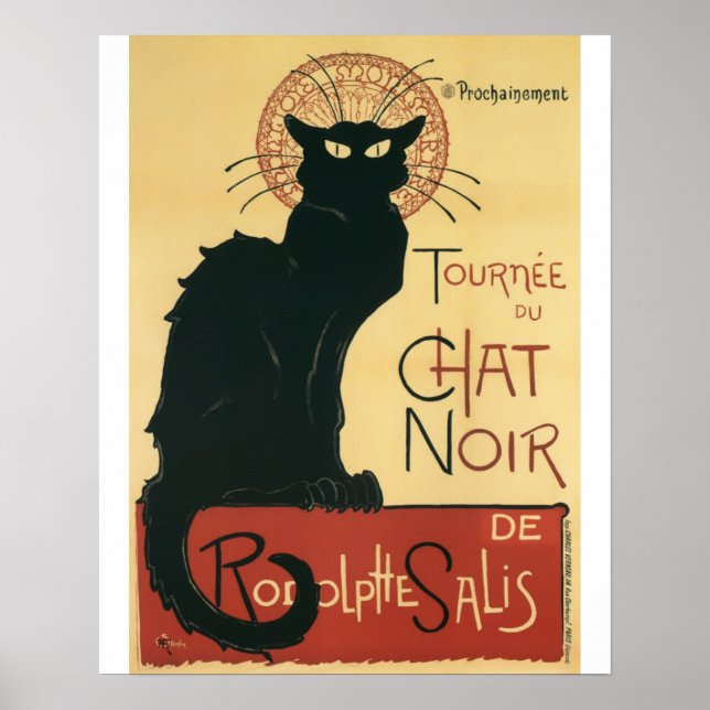 Tournee Du Chat Noir Black Cat Impressão (Frente)