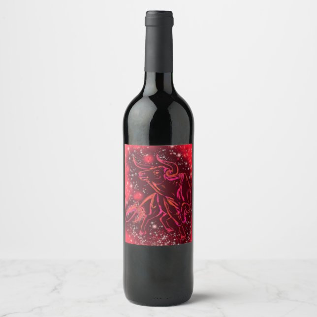 Touro A Correr Vinho Rótulo Vermelho Noite Estrela (Frente)