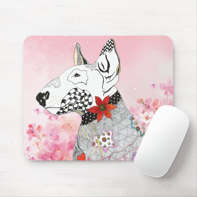 Touro, bonito e colorido, Terrier Mousepad (Com mouse)