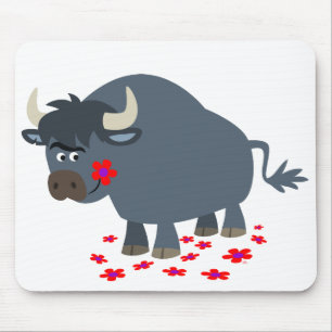 Touro de Cartoon Bonito e Mousepad de Sangue Verme