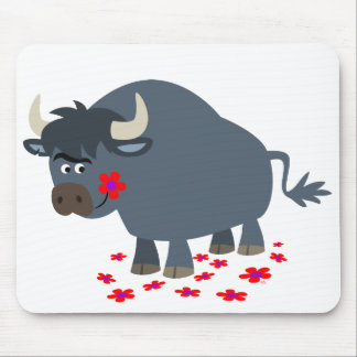 Touro de Cartoon Bonito e Mousepad de Sangue Verme