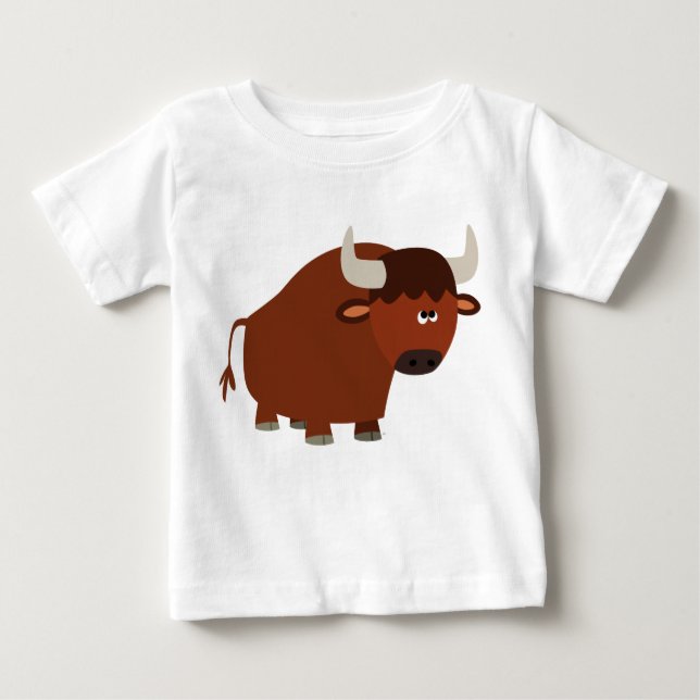 Touro de Cartoon Touro Bebê T-Shirt (Frente)