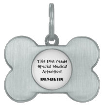 TOWT - Atenção Médica Etiqueta de Cão Diabética