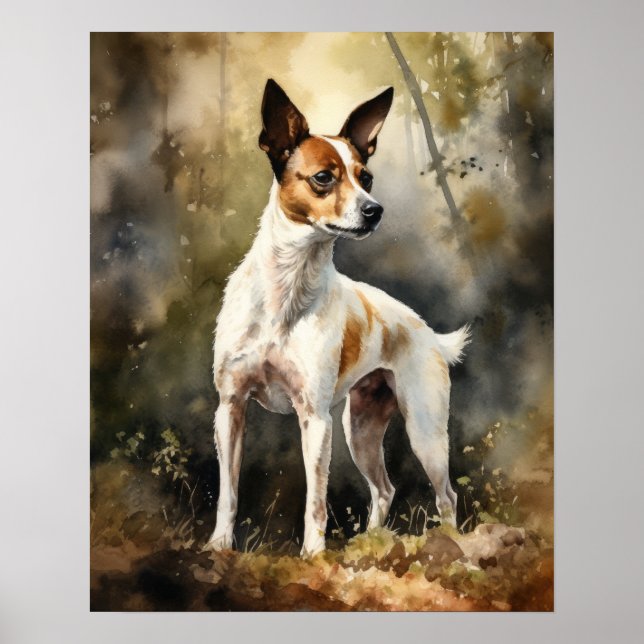 Toy Fox Terrier Dog Art Impressão (Frente)