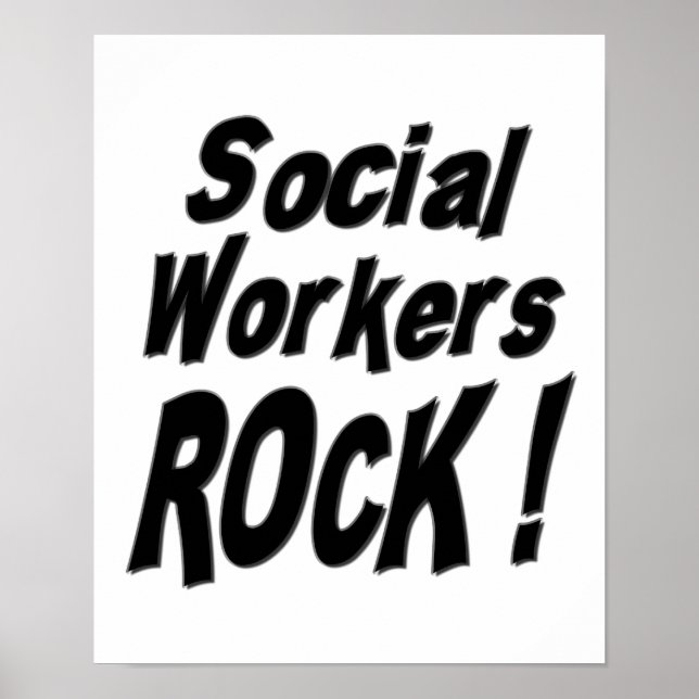 Trabalhadores Sociais Rock! Impressão poster (Frente)