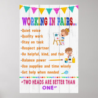 Trabalhando em Poster de sala de aula de pares