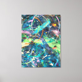 Trabalho de arte Abstrato colorido na Canvas esten