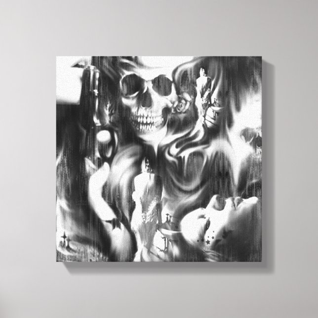 Trabalho de arte de canvas de  de mídia mista Sin  (Frente)
