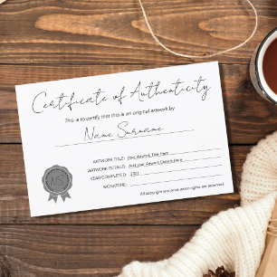 Trabalho de arte de Certificado de Autenticidade M
