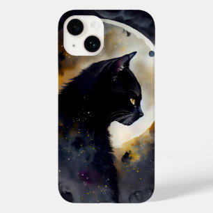Trabalho de arte de Lua Preta de Gato com Cor-de-Á