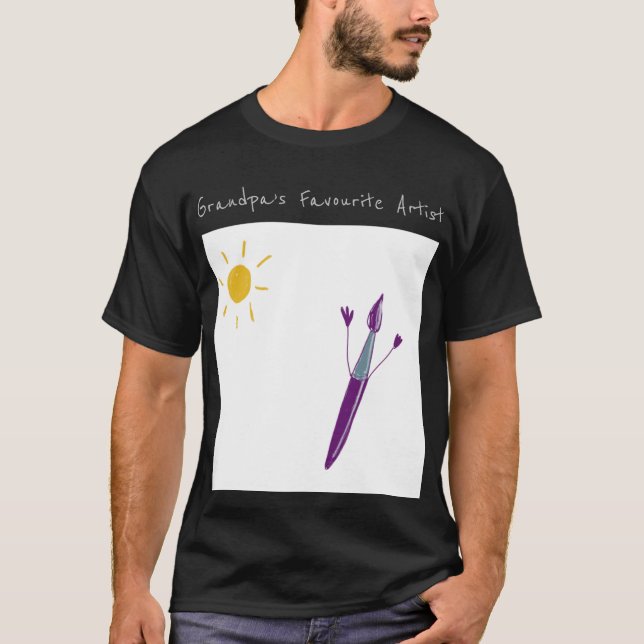 Trabalho de arte do seu filho para o vovô T-Shirt (Frente)