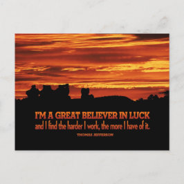 Trabalho do duro e Cartão de Posto de Sorte