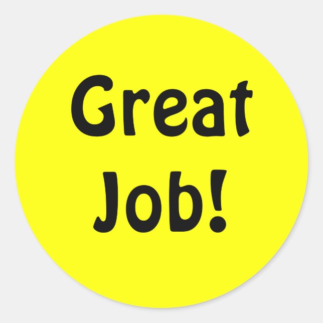 Trabalho excelente! adesivo de reconforto (Frente)