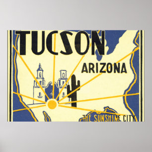 Trabalhos de arte do poster de viagens de Tucson
