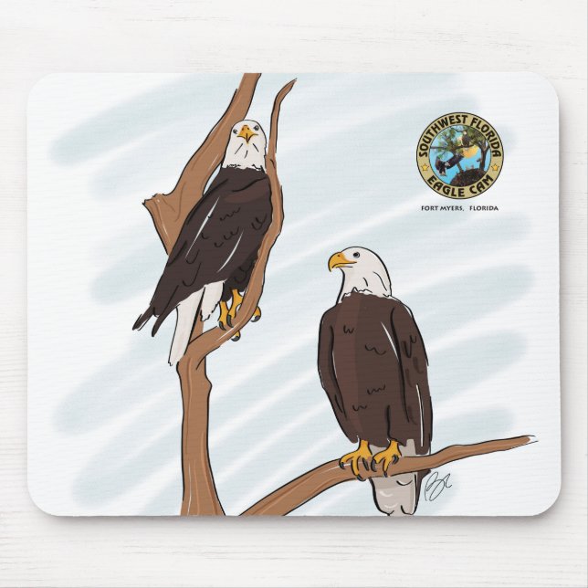 Trabalhos de arte Mousepad do casal de Eagle (Frente)
