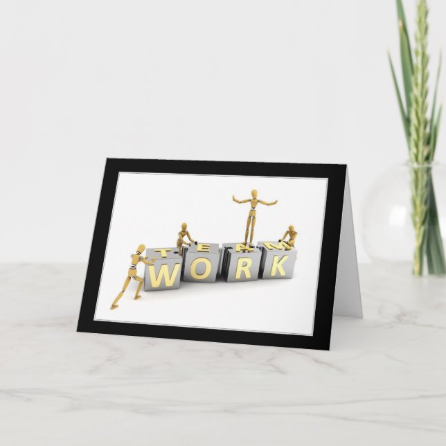 Trabalhos em equipe - cartões de agradecimentos (Frente)